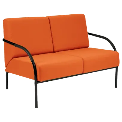 SPA 2 černý lak, látka BONDAI BN19 (3012) - látka oranžová